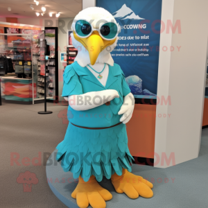 Teal Bald Eagle mascotte...