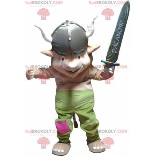 Gnom goblin maskot i Viking outfit - Redbrokoly.com