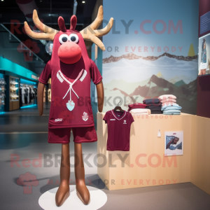 Maroon Elk mascotte kostuum...