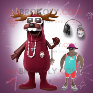 Maroon Elk maskot kostyme...