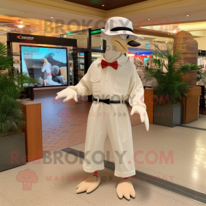 Beige Gull maskot drakt...