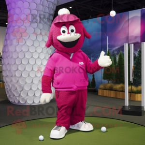 Magenta golfbal mascotte...