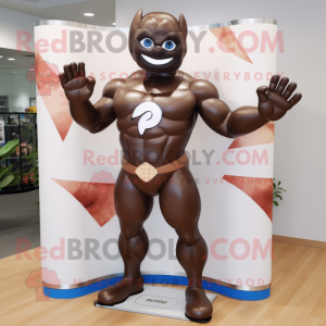 Brown Superhero mascot costume character dressed with a Bikini and Anklets