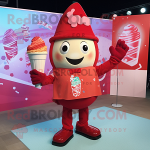 Red Ice Cream Maskottchen...