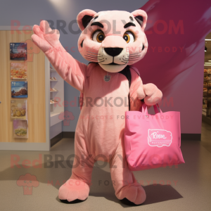 Pink Mountain Lion mascotte...