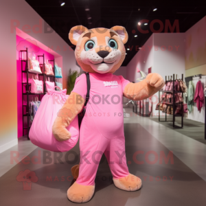 Pink Mountain Lion mascotte...