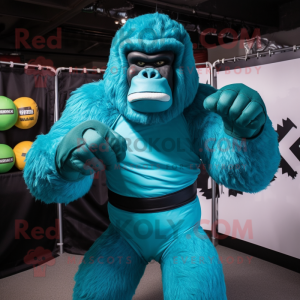 Turquoise Gorilla mascotte...