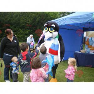 Mascotte de pingouin noir et blanc de manchot - Redbrokoly.com