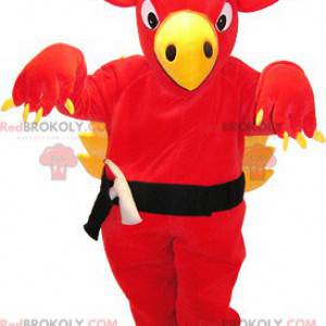 Mascote gigante dragão vermelho e amarelo - Redbrokoly.com