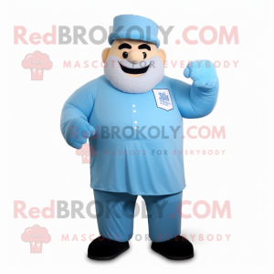 Sky Blue Strongman mascotte...