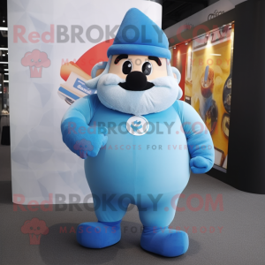 Sky Blue Strongman maskot...