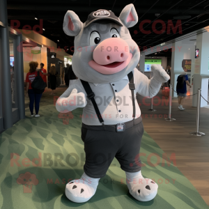 Gray Pig mascotte kostuum...