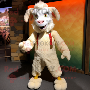 Cream Angora Goat maskot...