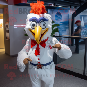 nan Roosters mascot costume character dressed with a Romper and Tie pins