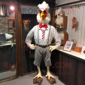 nan Roosters mascot costume character dressed with a Romper and Tie pins