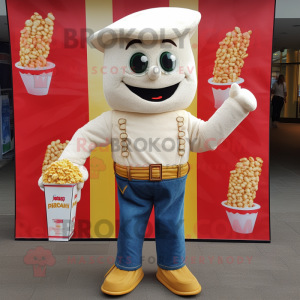 nan Pop Corn mascot costume character dressed with a Bootcut Jeans and Wallets