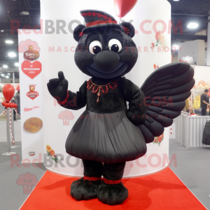 Sort Amor maskot kostume...