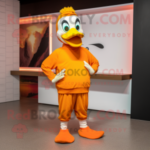 Orange Moscovy Duck maskot...