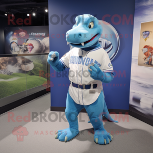 Blauw Iguanodon mascotte...