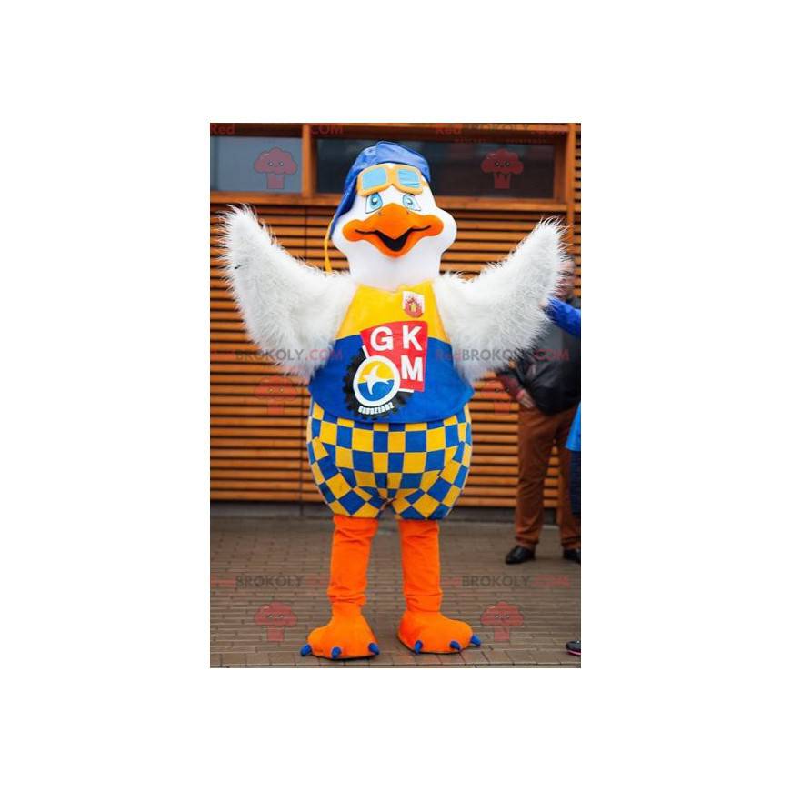 Mascotte di gabbiano uccello aviatore colorato - Redbrokoly.com Mascotte di gabbiano uccello aviatore colorato - Redbrokoly.com