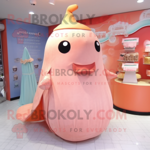 Peach Whale maskot drakt...