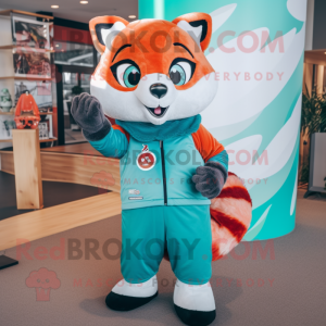 Teal Red Panda mascotte...