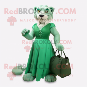 Grüner Smilodon Maskottchen...