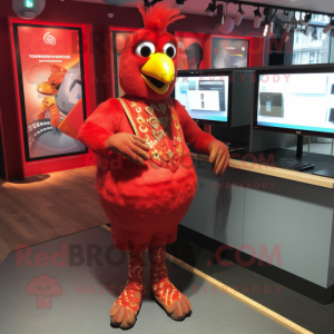 Rød Tandoori Kylling maskot...
