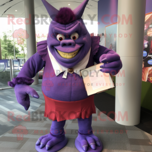 Purple Ogre maskot drakt...