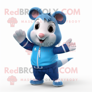 Blå hamster maskot drakt...