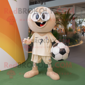 Beige fodbold maskot...