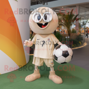 Beige Fotball maskot drakt...