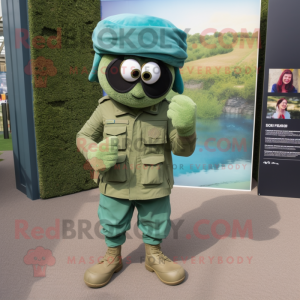 Cyan Green Beret mascotte...