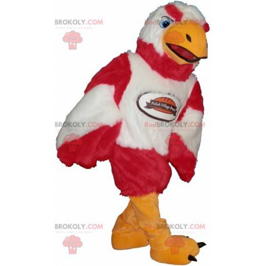 Incrível mascote águia vermelha branca e laranja -