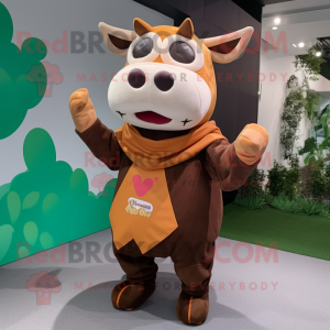 Brown Cow mascotte kostuum...