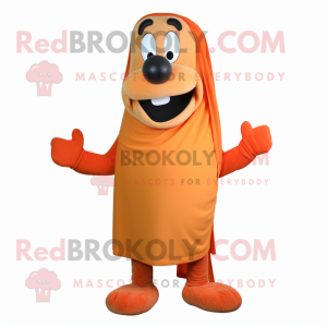 Orange Hot Dogs Maskottchen...
