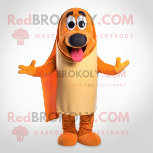 Orange Hot Dogs Maskottchen...