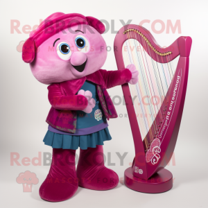 Magenta Celtic Harpe maskot...