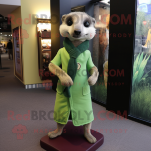 Grøn Meerkat maskot kostume...