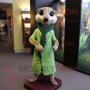 Grön Meerkat maskot kostym...