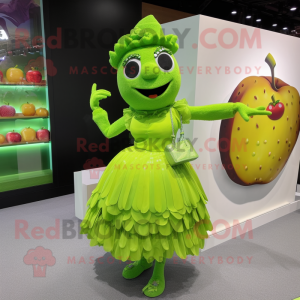 Lime Green Apple maskot...