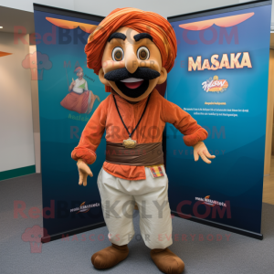 nan Tikka Masala mascot costume character dressed with a Cargo Pants and Ties