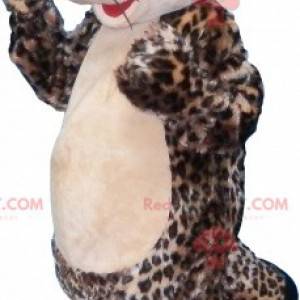 Leopard Katzenmaskottchen mit hervorstehenden Augen -