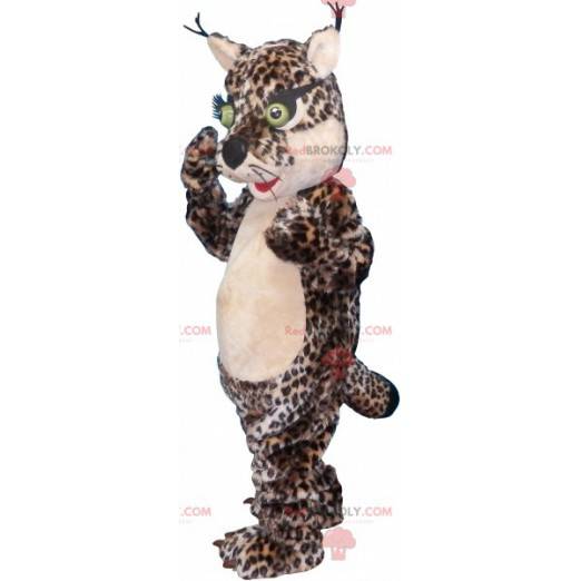 Kot maskotka lamparta z wyłupiastymi oczami - Redbrokoly.com