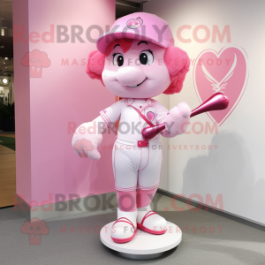 Rosa Cupid maskot kostym...