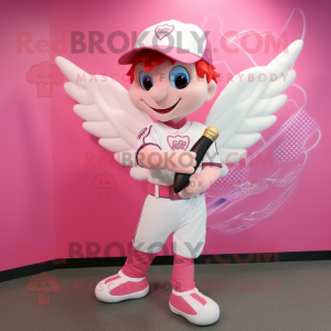 Pink Cupid maskot kostume...
