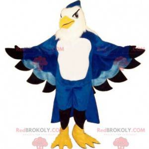 Mascote águia azul e branca