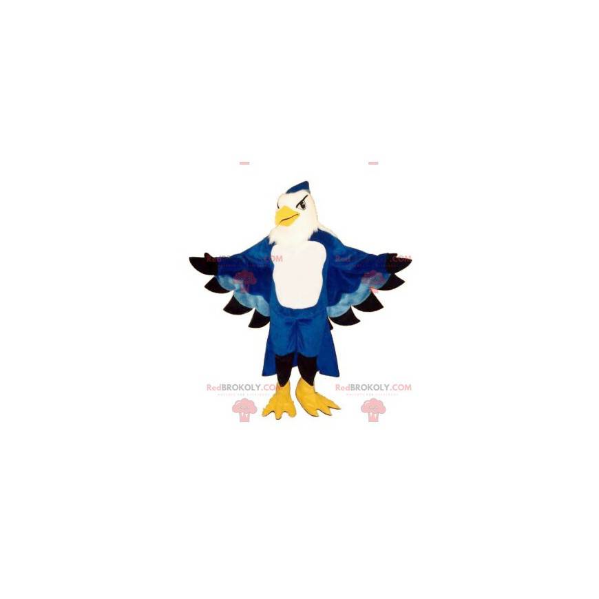 Mascote águia azul e branca - Redbrokoly.com