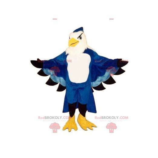 Blauw en wit adelaar mascotte - Redbrokoly.com