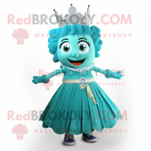 Teal Queen mascotte kostuum...